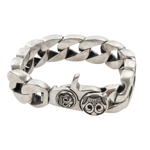 Crown Clasp Sterling Silver Cuban Bracelet, bracelet circle