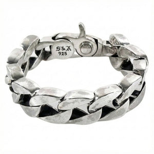 Crown Clasp Sterling Silver Cuban Bracelet, clasp hallmark