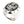 Anillo gótico de plata de ley con crucifijo y reloj — vista en ángulo