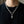 CZ Eye Skull Link Sterling Silver Necklace, worn chest detail