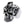 Anello Death Skull in argento sterling, vista angolata