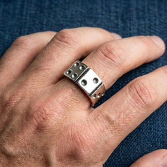 Würfel-Bandring aus Sterlingsilber