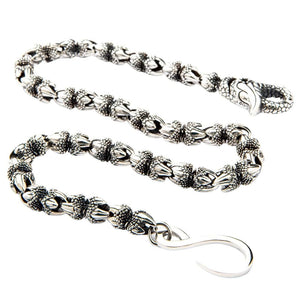 Dragon Claw Sterling Silver Wallet Chain, coiled dragon chain