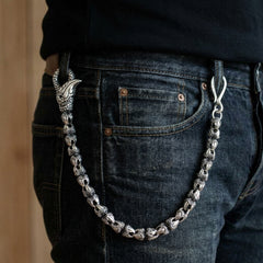 Drachenklaue-Geldbörsenkette aus Sterlingsilber