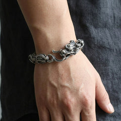 Dragon Link 925 Sterling Silver Biker Bracelet