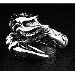 Dragon Armor Sterling Silver Gothic Ring, ring alternate front