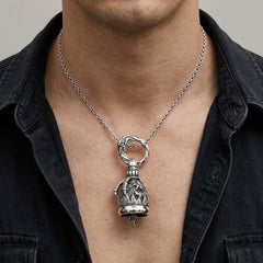 Pendentif cloche à serres d'aigle en argent sterling 925