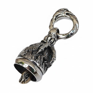 Pendente a campana con artiglio d'aquila in argento sterling, campana da angolazione laterale