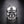 Flame Military Skull CZ Sterling Silver Ring, ring front