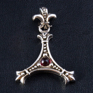 Wisiorek na kostkę gitarową fleur-de-lis ze srebra próby 925, pusty trójkątny uchwyt i krawatka fleur-de-lis