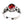 Gothic sterling silver ring with brilliant red stone and fleur de lis design on white background