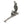 Flintlock Pistol and Heart Sterling Silver Pendant shown in flower heart grip angle view.