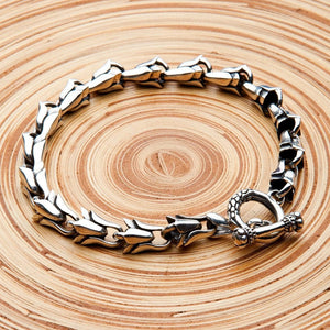 Togglearmband i 925 sterlingsilver med blomlänkar, vinklad vy av blomlänkar