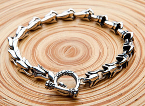 Togglearmband i 925 sterlingsilver med blomlänkar, togglelås och blomlänkar
