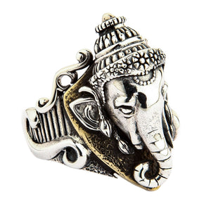 Ganesh statementring i 925 sterlingsilver, Ganesh vänstra profil