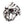 Garnet-Eye Fang Devil Sterling Silver Ring, devil skull angled on white