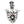 Garnet Flame Skull Sterling Silver Pendant, garnet eyes and coffin bail