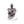 Pendentif plaque militaire fleur de lys et grenat en argent sterling .925, face fleur de lys