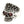 Garnet Eye Leaf Crown Sterling Silver Skull Ring, garnet skull left angle