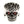 Garnet Eye Leaf Crown Sterling Silver Skull Ring, leaf crown skull front
