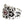 Bague en argent sterling croix tribale et grenat — pierre rouge vue de trois-quarts