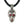 Tribal schedelhanger van sterling zilver met granaat, schedel aan gevlochten koord