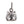 Gotische kat hanger met goudaccenten in sterling zilver. De afgeronde achterzijde is bedekt met donker verdiept krulwerk onder het hangoog met touwtextuur.