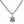 Gotische kat hanger met goudaccenten in sterling zilver. De kleine kattenhanger hangt aan een displayketting met de goudkleurige accenten naar voren gericht.