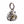Gotische kat hanger met goudaccenten in sterling zilver. Een ovaal hangoog met touwtextuur bevindt zich boven het sierlijke kattengezicht.