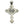 Skull Cross Pendant with Gold-Finished Center, skull cross back