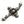 Skull Cross Pendant with Gold-Finished Center, skull cross oblique