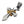 Sterling zilveren kruisketting met gouden ketting, hanger rechterhoek