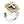 Bague en argent sterling 925 à croix des Écritures plaquée or, vue plongeante montrant la croix en relief et l'anneau poli