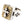 Bague en argent sterling 925 à croix des Écritures plaquée or, vue opposée de trois-quarts de la croix et de l'épaulement