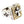 Bague en argent sterling 925 à croix des Écritures plaquée or, vue de trois-quarts de la face et épaulement gauche à croix