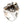 Anillo de escudo de plata de ley con crucifijo dorado — vista lateral