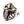 Anillo de escudo de plata de ley con crucifijo dorado — vista de tres cuartos