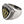 Bague en argent massif avec fleur de lys dorée — vue de côté