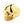 Anillo de calavera de latón bañado en oro de 14k, vista lateral de la calavera bañada en oro y banda ancha sobre fondo blanco