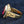 Gold-Plated Red CZ Crozier Bishop Ring. Gold crozier left profile.