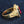 Gold-Plated Red CZ Crozier Bishop Ring. Gold crozier right profile.