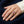 Gold-Plated Red CZ Crozier Bishop Ring worn on an adult hand.