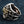 Anillo gótico de plata de ley con araña chapada en oro, perfil lateral del anillo