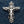 Ciondolo crocifisso a cattedrale gotica in argento sterling, ciondolo a crocifisso gotico in argento sterling con corona e spine esposto su fondo blu