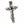Ciondolo crocifisso a cattedrale gotica in argento sterling, vista angolare a tre quarti del ciondolo a crocifisso gotico con Cristo in argento sterling che mostra dettagli