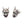 Green Eye Oni Mask Sterling Silver Stud Earrings, green eye oni pair front