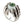 Drakkloring i sterlingsilver med grönt öga, trekvartsvinkel av handgjord ögonring i sterlingsilver som framhäver det tredimensionella kloarbetet