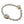 Guadalupe Silver and Brass Medallion Bracelet showing the decorated cap and oval relief viewed from above.