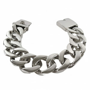 Heavy Cuban-Link Sterling Silver Bracelet, cuban bracelet angle