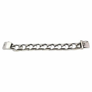 Schweres Panzerketten-Armband aus Sterlingsilber, Detailansicht des Armbandverschlusses